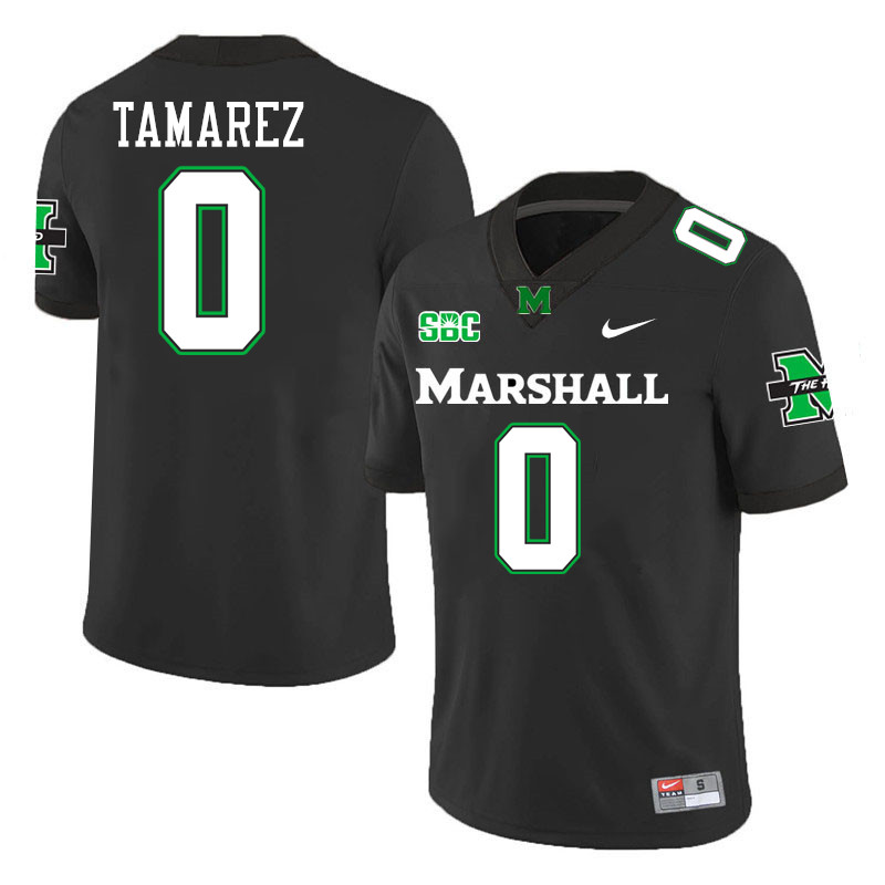 Marshall Thundering Herd #0 De'Andre Tamarez College Football Jerseys Stitched-Black Marshall Thundering Herd #0 De'Andre Tamarez College Football Jerseys Stitched-Black